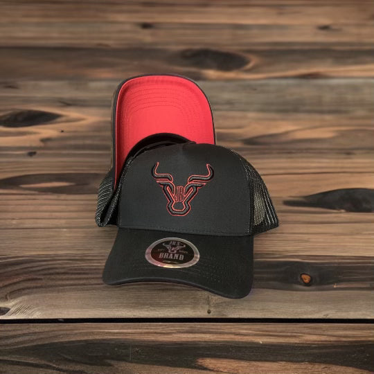 JR's Curved Bill Hat black/red