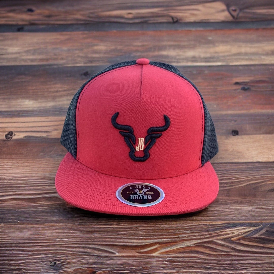 JR's Flat Bill Hat red/black