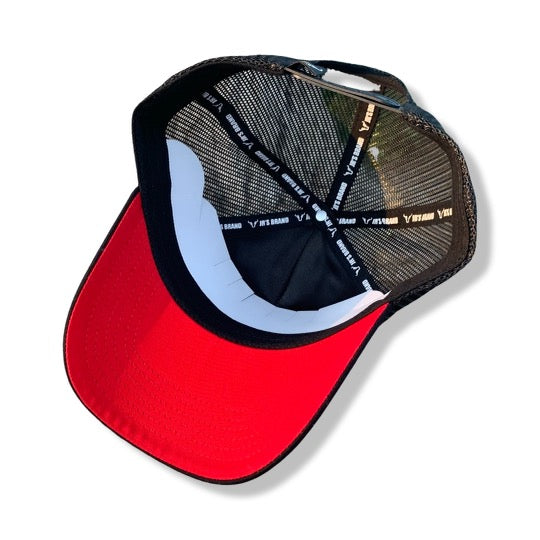 JR's Curved Bill Hat black/red