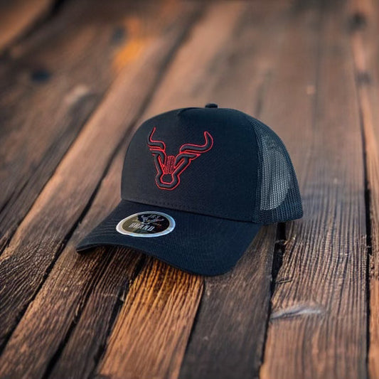 JR's Curved Bill Hat black/red