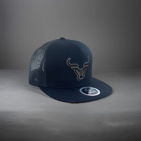 JR's Flat Bill Hat black/gold